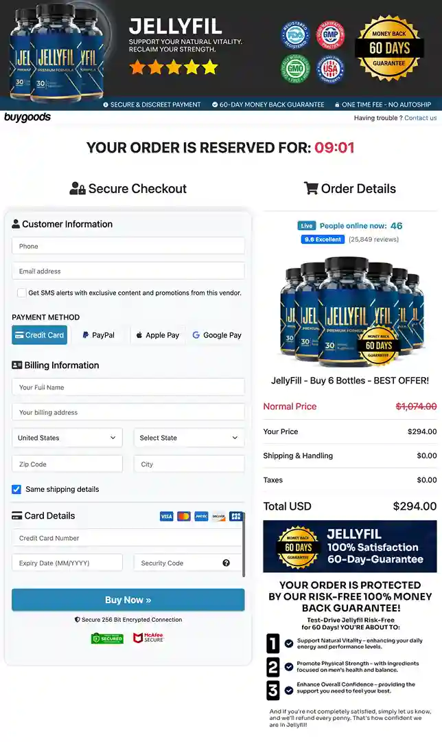 Jellyfil Secure Payment Checkout